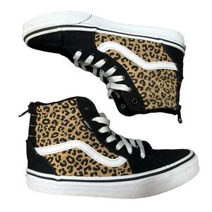Vans Sk8 Hi-Top Suede Leather Leopard Casual Sneakers Missy Size 3